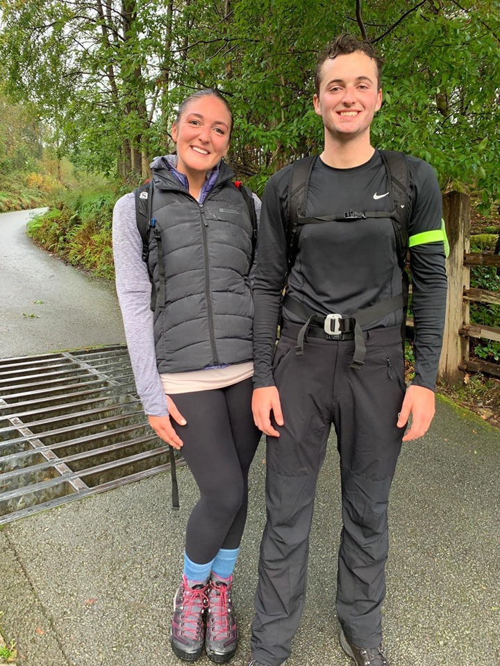 Francesca and George Paver, after completed The National 3 Peaks Challenge