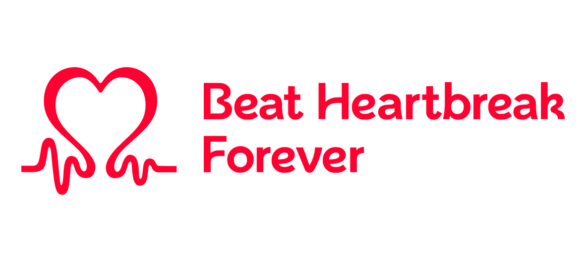 British Heart Foundation Logo "Beat Heartbreak Forever"