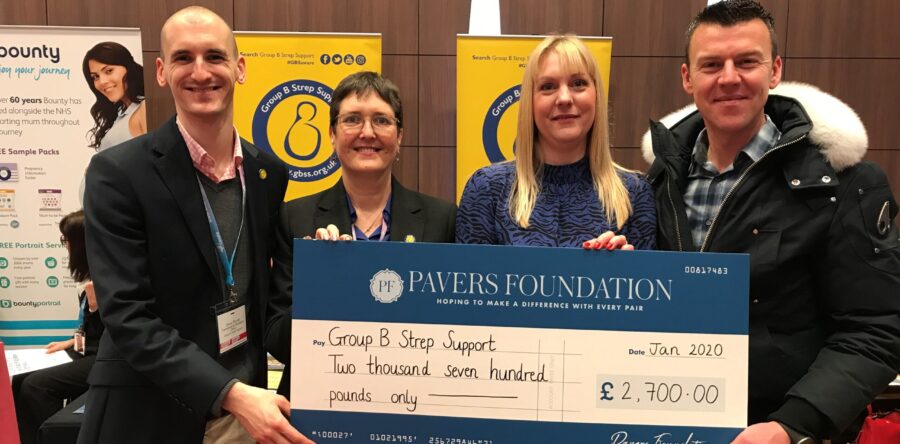 Group B Strep Support receive a grant of £2,700 from the Pavers Foundation